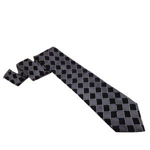 Calvin Klein Black & Gray‎ Diamond Necktie - 100% Silk